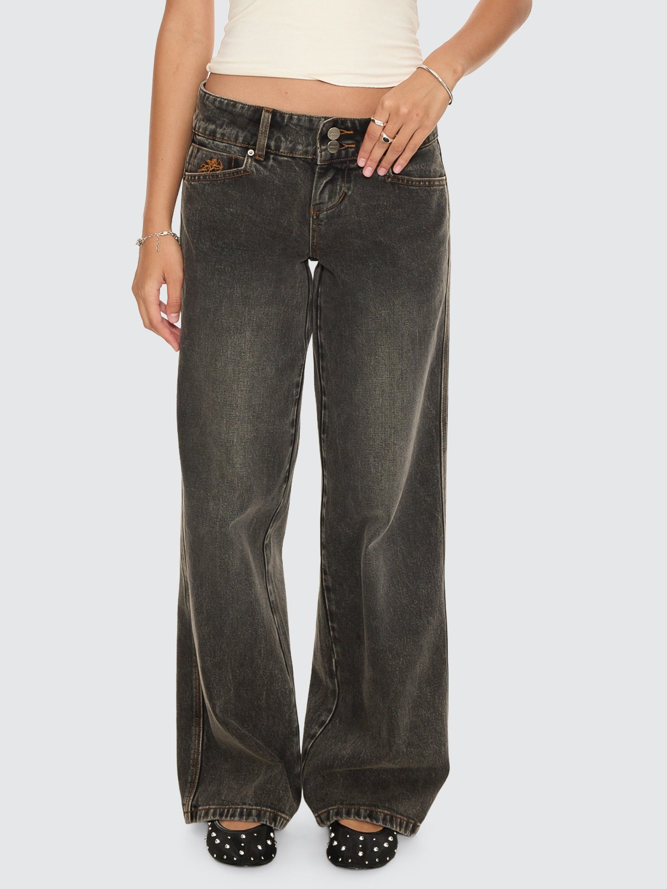 Trudge Baggy Low Rider Jean - Dirty Black