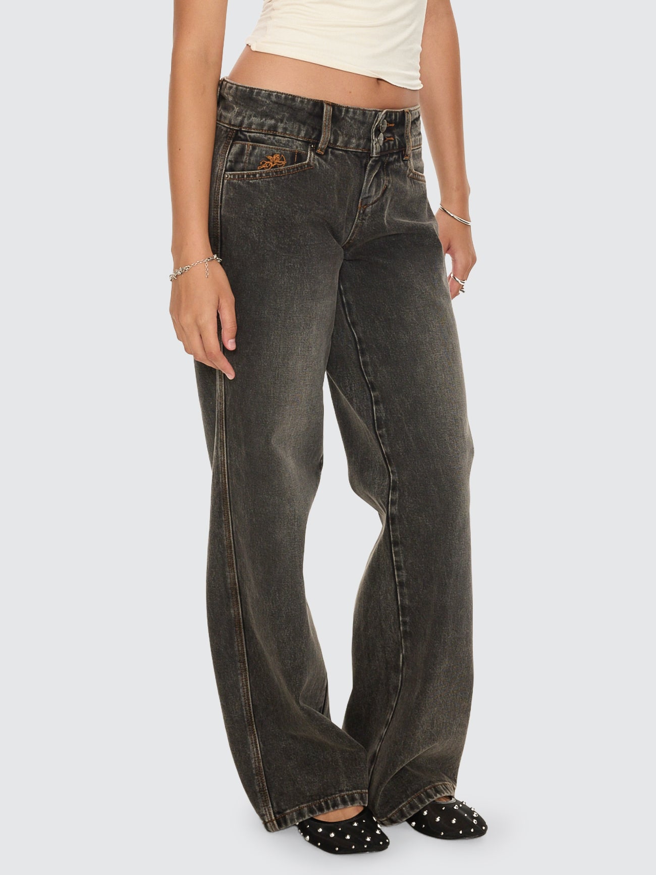 Trudge Baggy Low Rider Jean - Dirty Black
