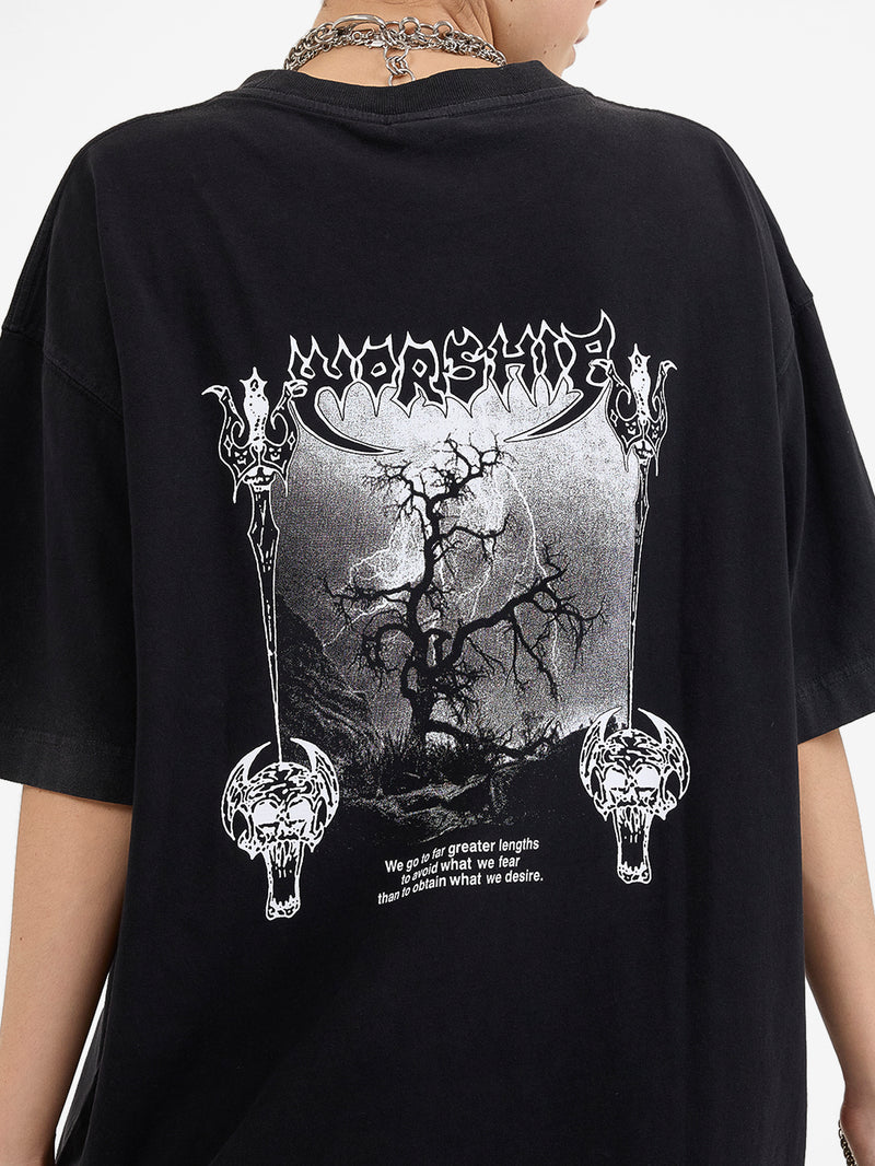 Death Eater Oversized Tee - Black Fade 4