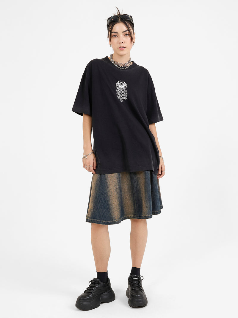 Death Eater Oversized Tee - Black Fade 4