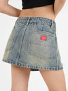 Vexed Denim Mini Skirt - Garbage Grime Blue