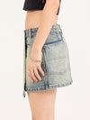 Vexed Denim Mini Skirt - Garbage Grime Blue