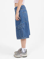 Playtime Big Kitty Cargo Denim Short - Worn Blue Rinse 4