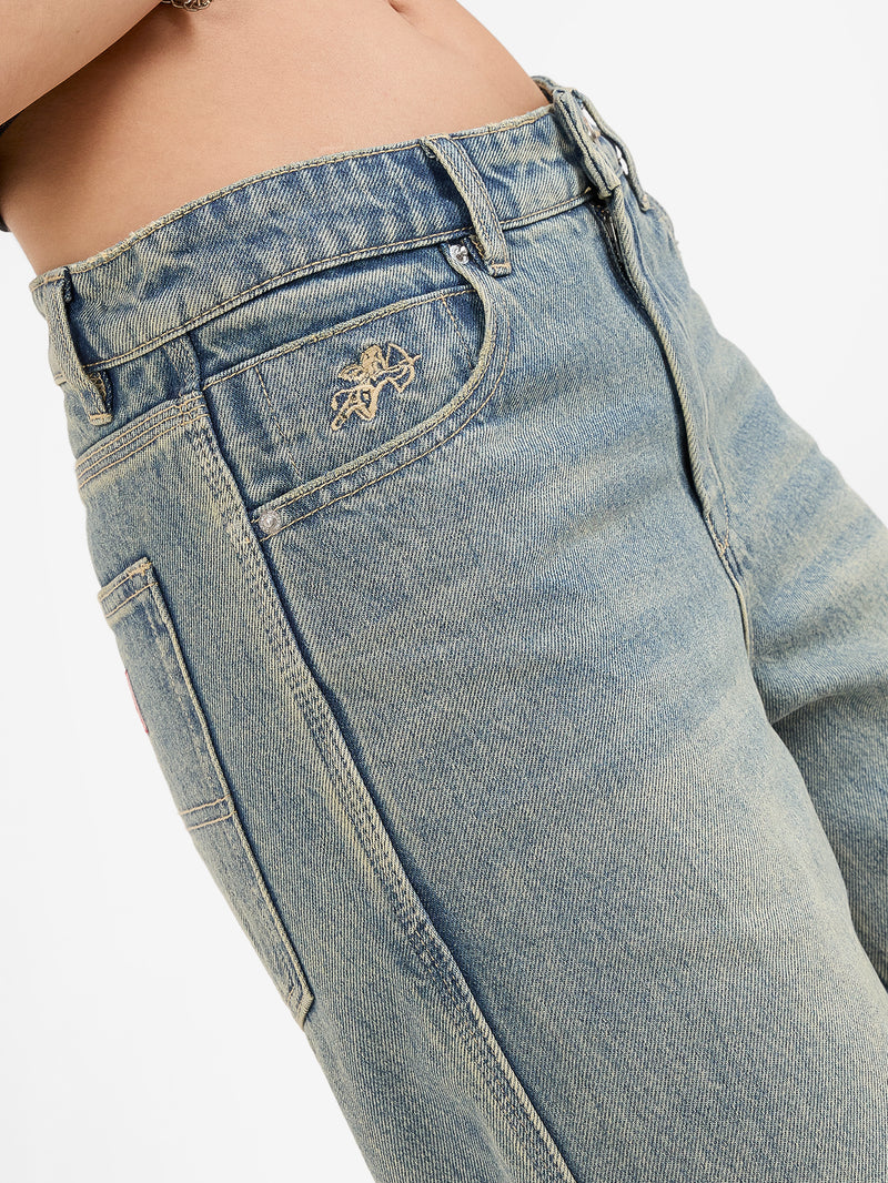 Sweeper Wide Leg Jean - Garbage Grime Blue 4