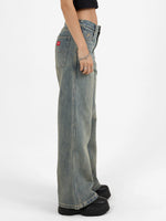 Sweeper Wide Leg Jean - Garbage Grime Blue 4