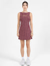 Motley Plaid Shift Dress - Wine 4