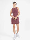 Motley Plaid Shift Dress - Wine 4