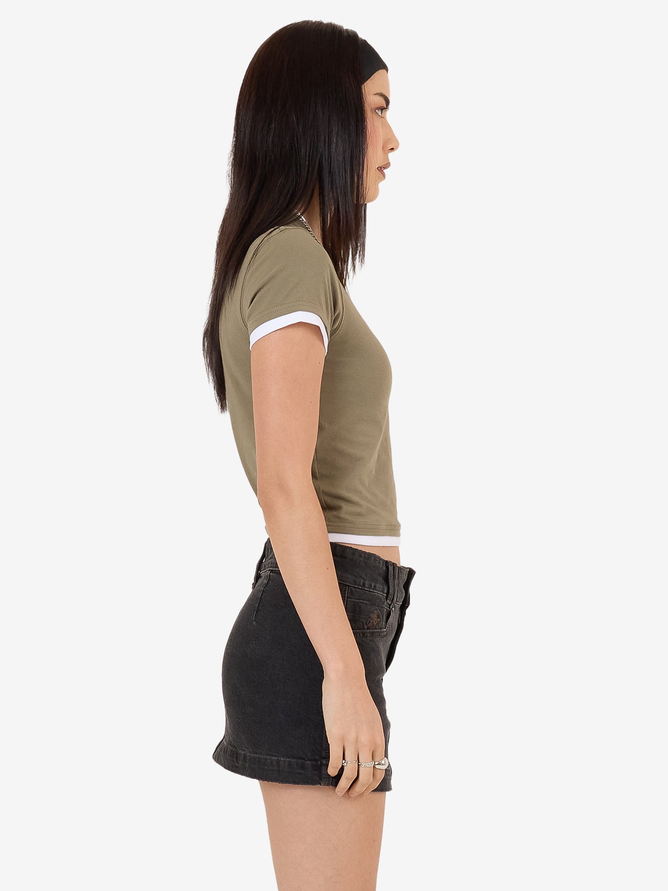 Core Slim Fit Contrasts Tee - Kelp 4