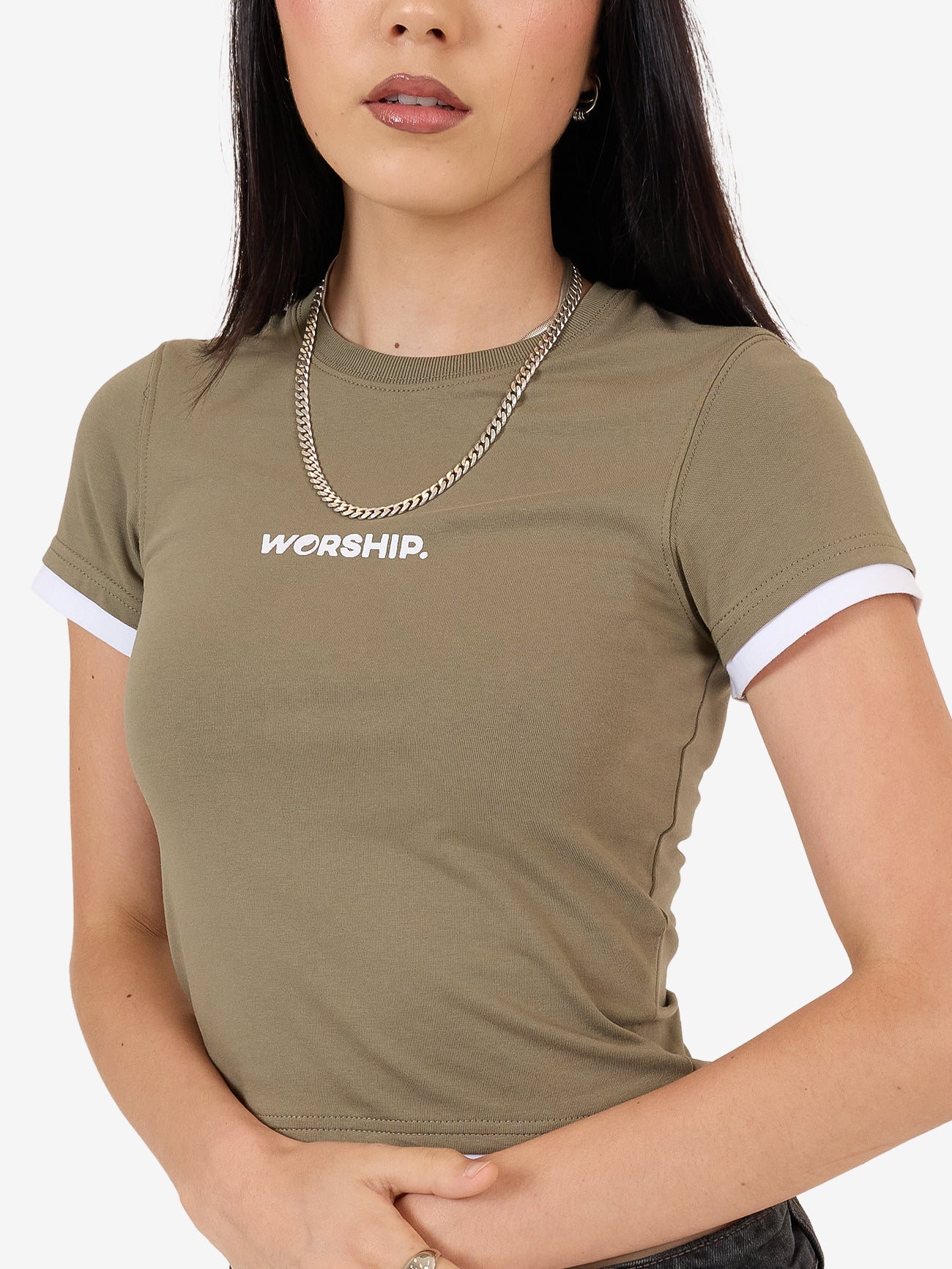 Core Slim Fit Contrasts Tee - Kelp 4