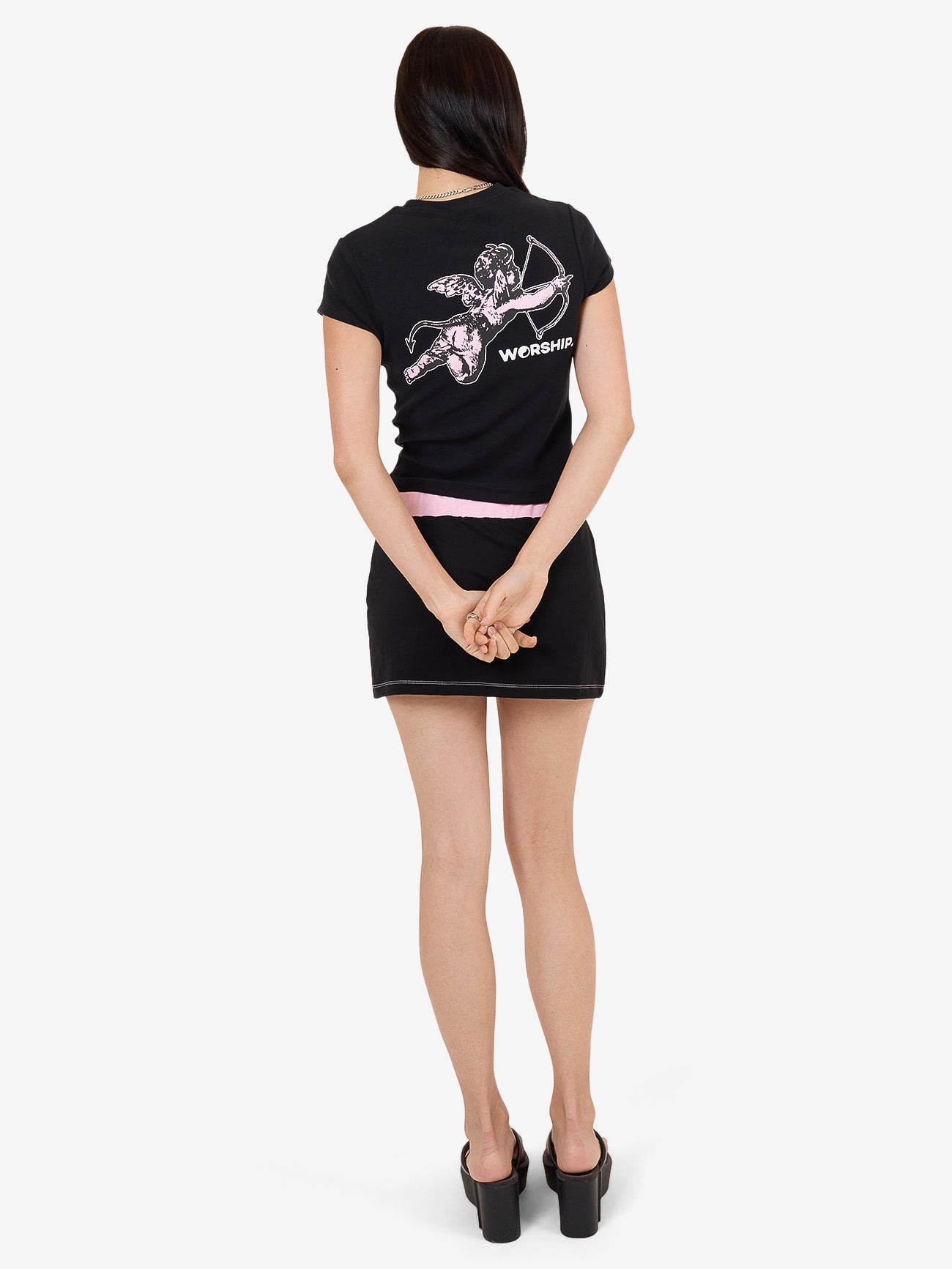 Cherub Cap Sleeve Tee - Black