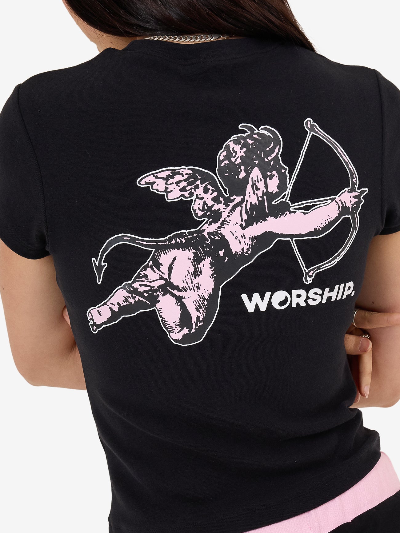 Cherub Cap Sleeve Tee - Black