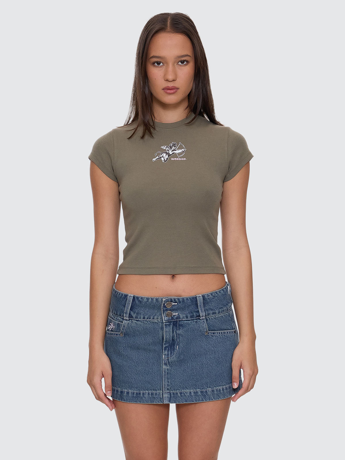 Cherub Cap Sleeve Tee - Kelp