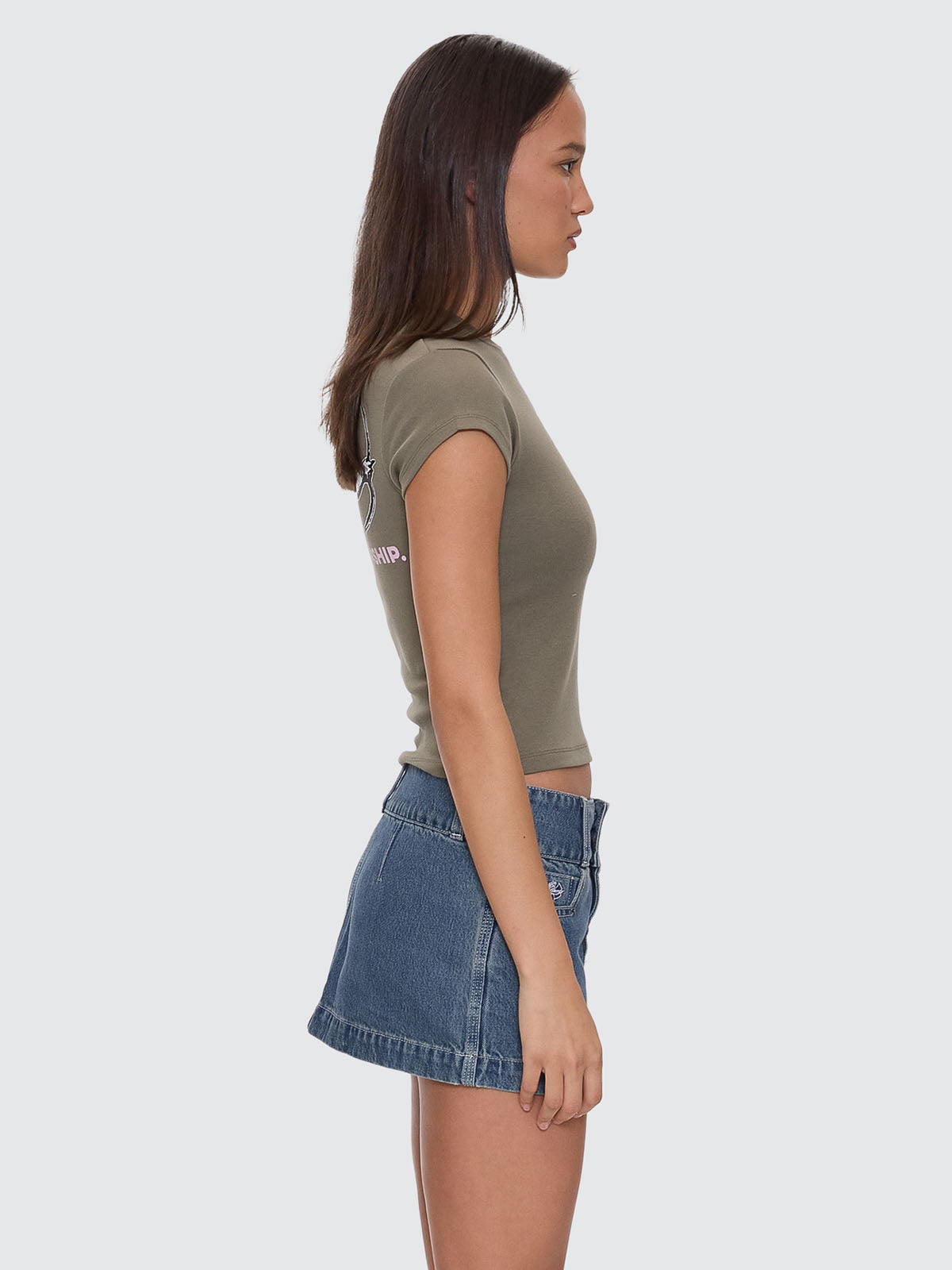 Cherub Cap Sleeve Tee - Kelp