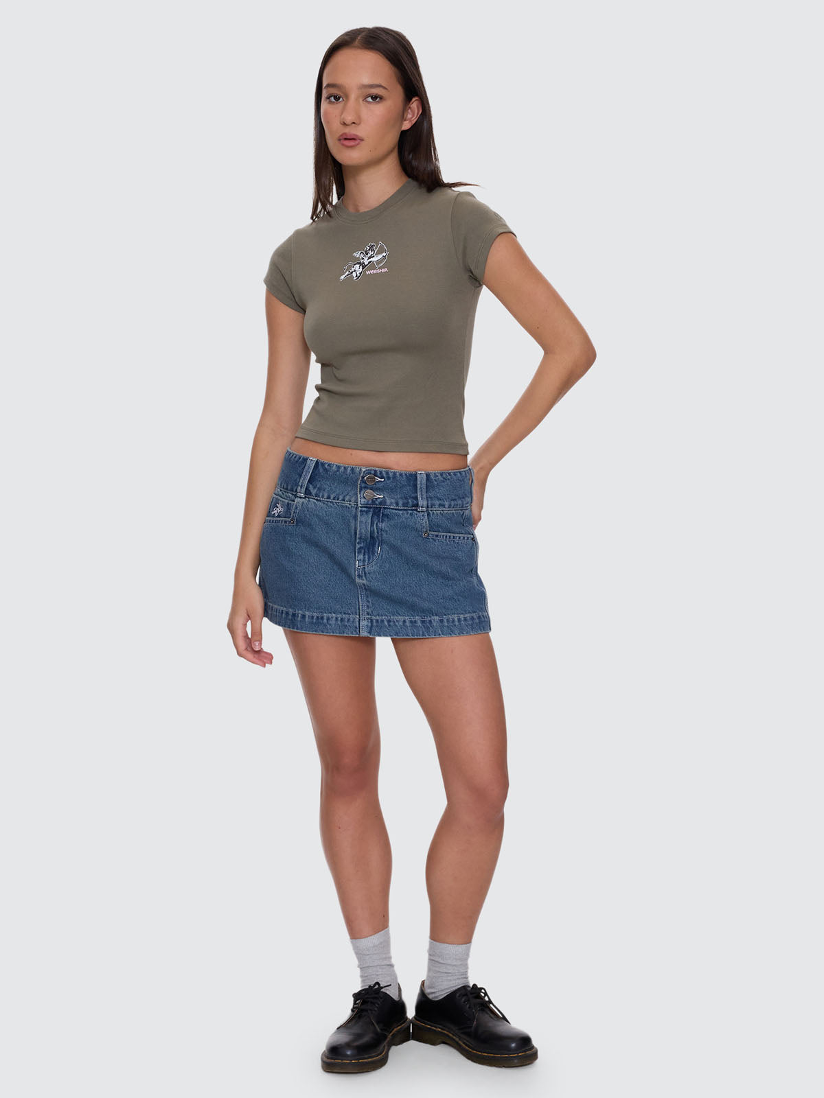 Cherub Cap Sleeve Tee - Kelp