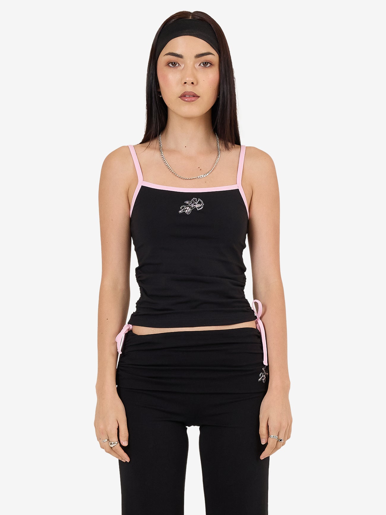 Cherub Ruched Singlet - Black 4