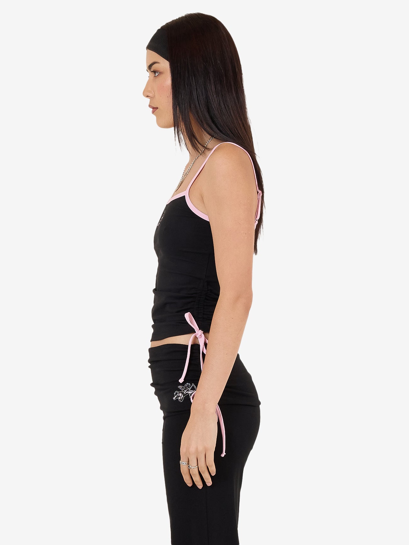 Cherub Ruched Singlet - Black 4