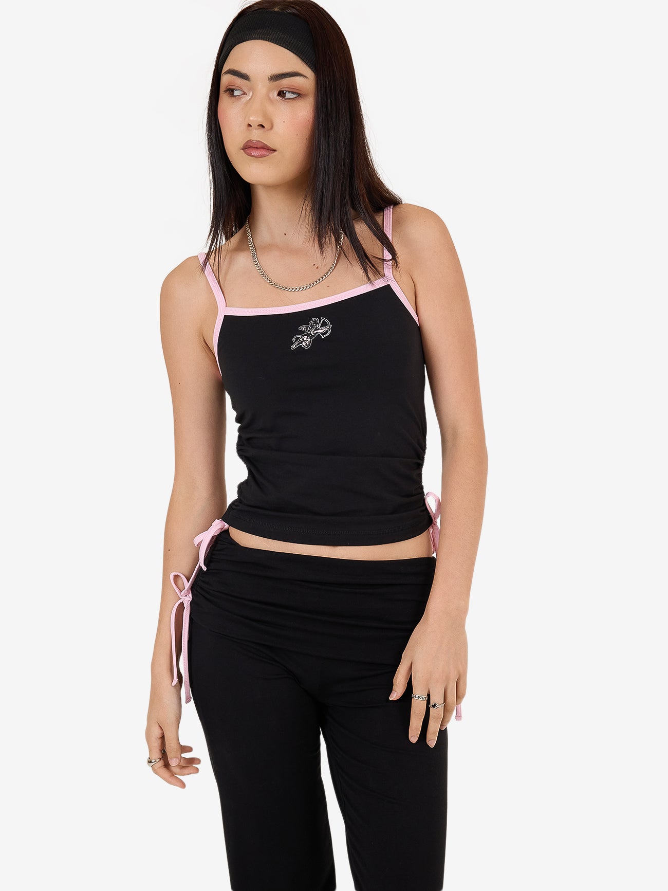 Cherub Ruched Singlet - Black 4