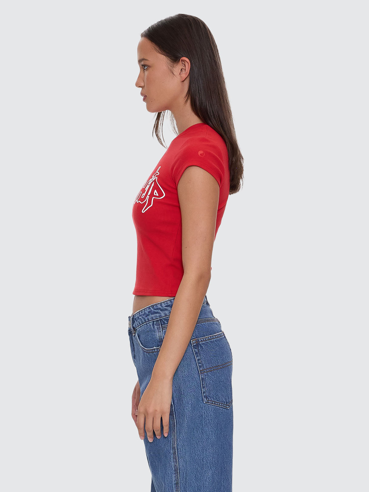 Throws Cap Sleeve Tee - Lucky Red