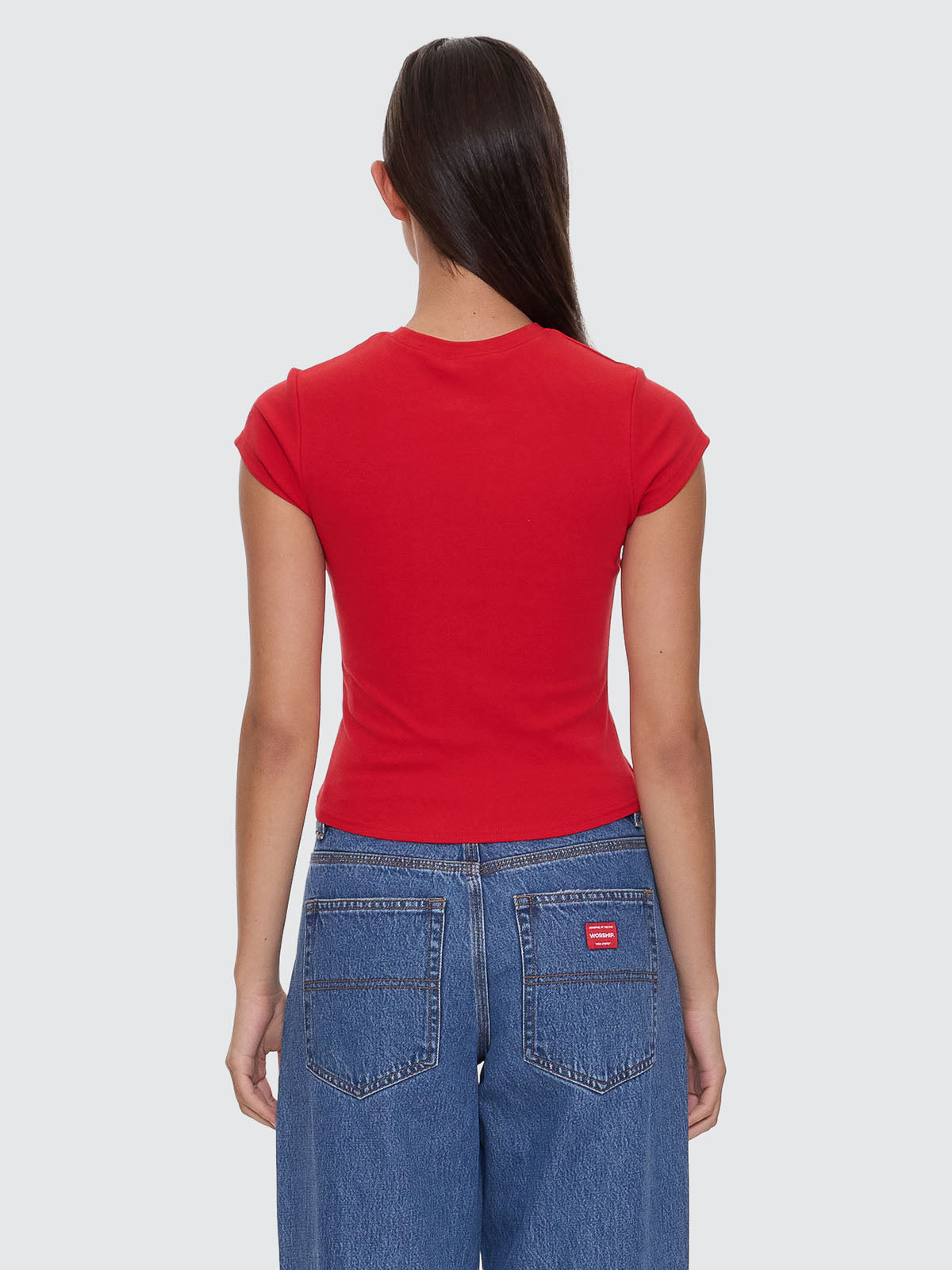Throws Cap Sleeve Tee - Lucky Red