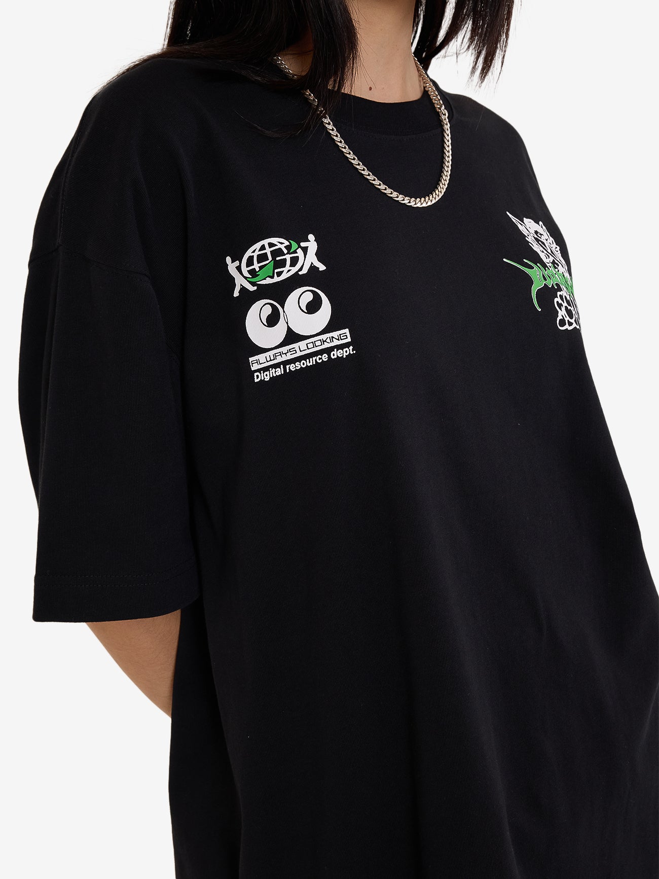 Logorama Oversize Fit Tee - Black