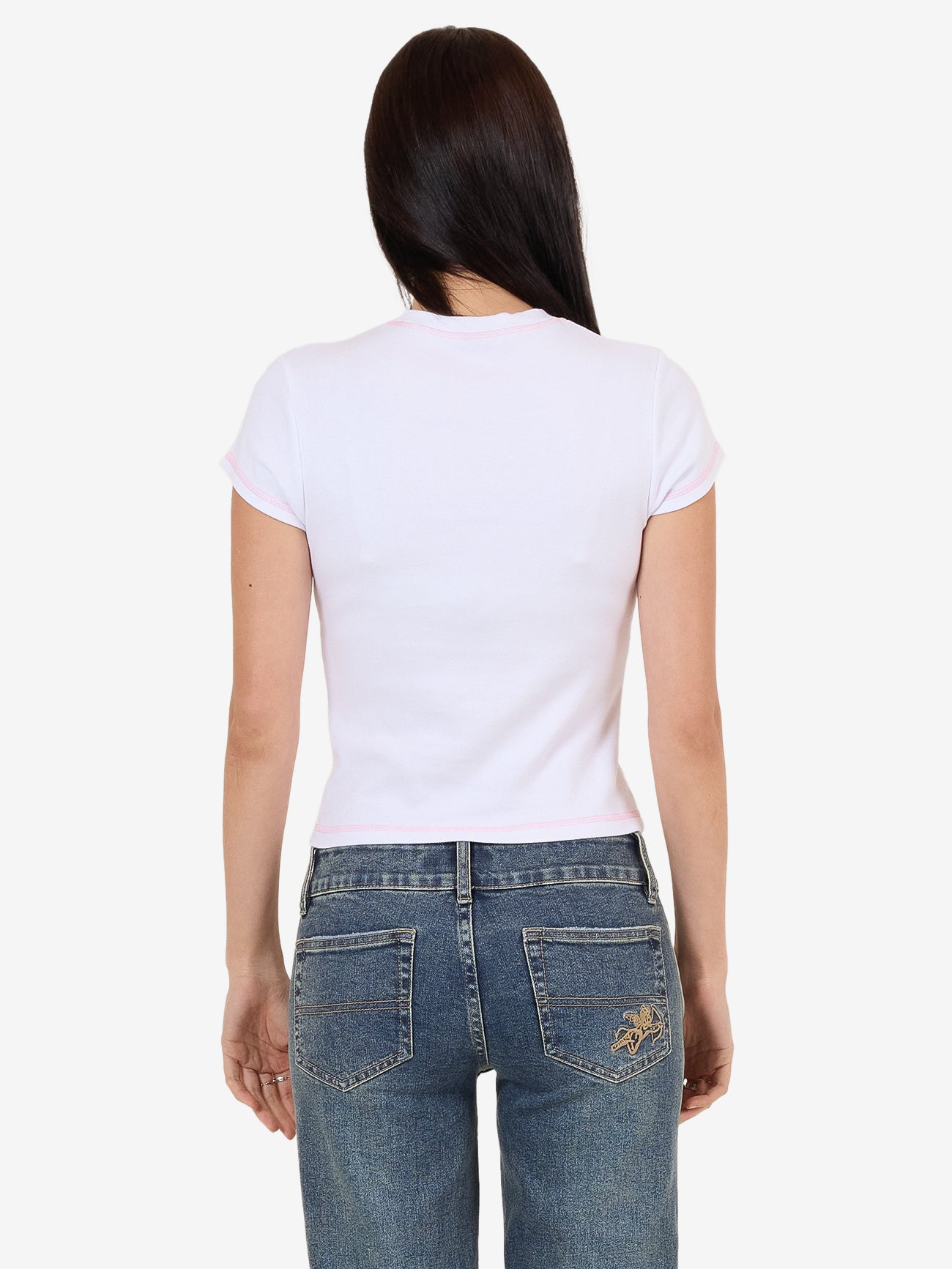 Not Your Angel Cap Sleeve Tee - White