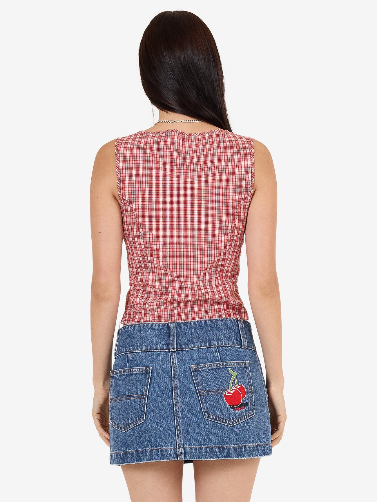 Impish Lace Up Top - Cherry Red 4