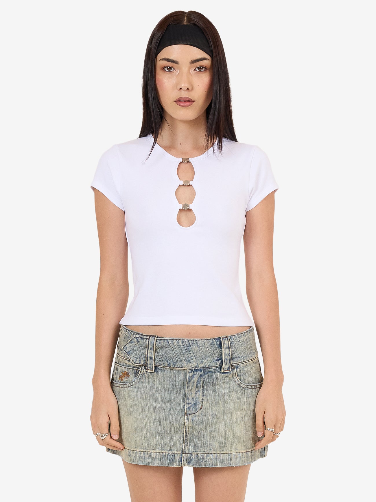 Entice Cap Sleeve Top - White 4