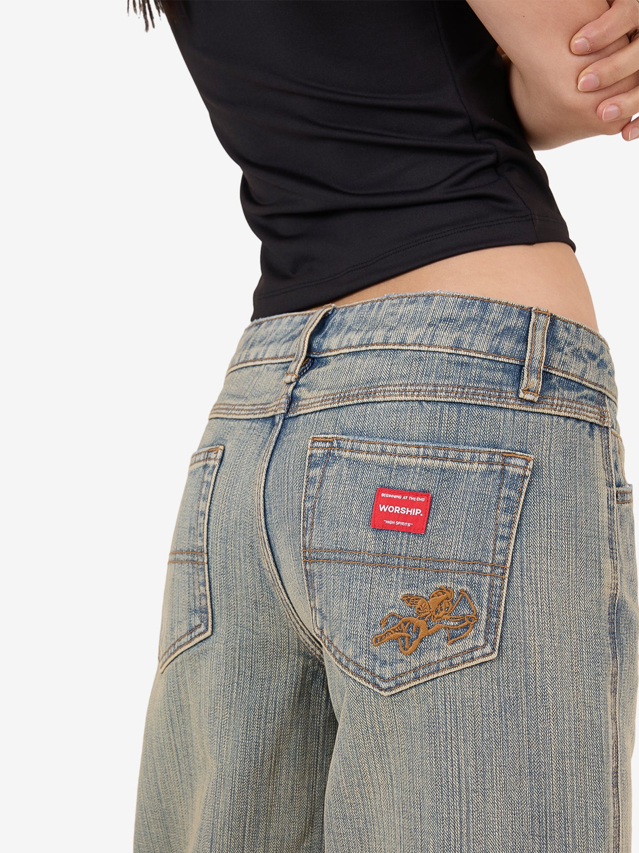 Baggy Low Rider Jean - Dirty Streaky Fade 4
