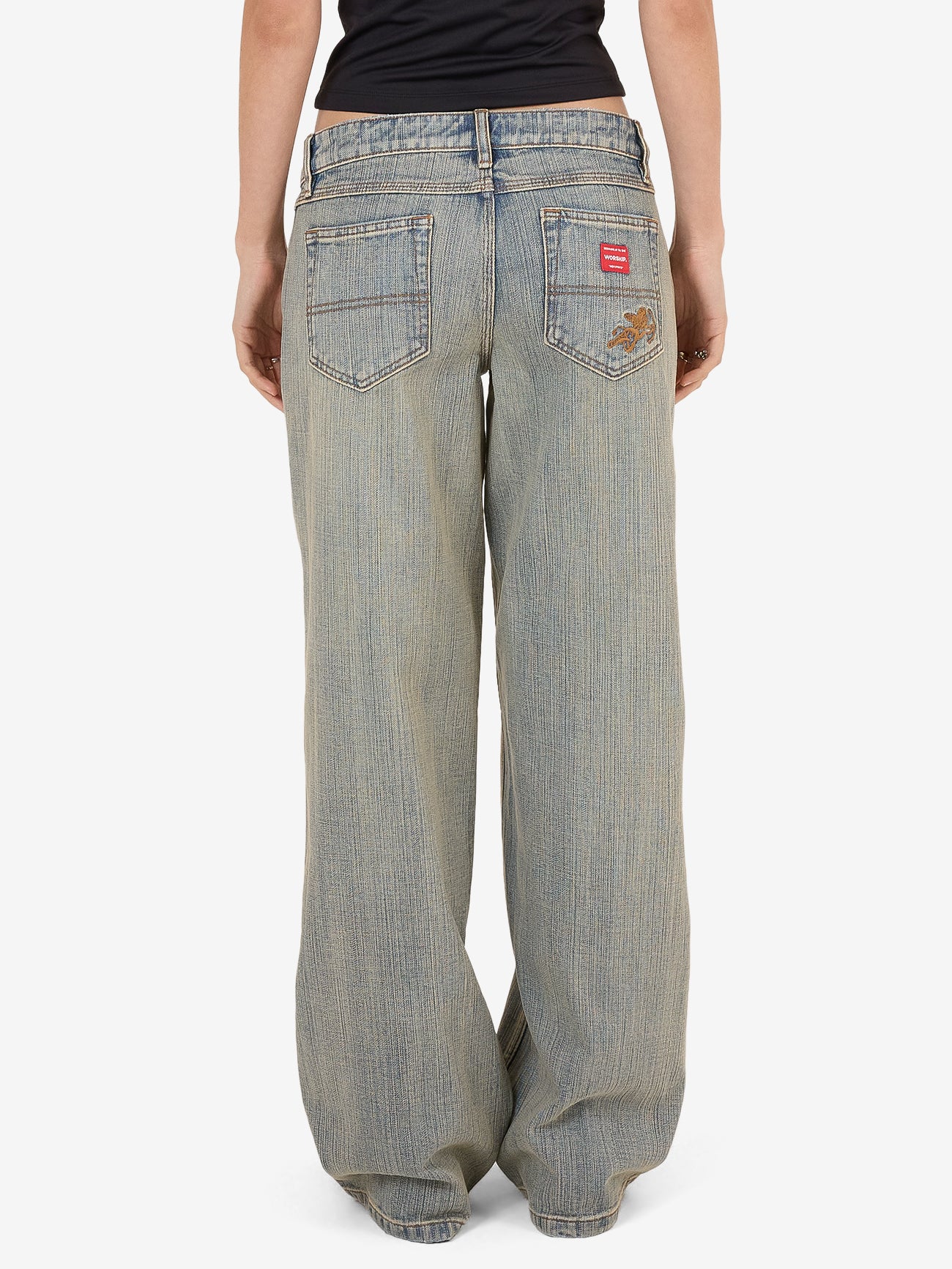 Baggy Low Rider Jean - Dirty Streaky Fade 4