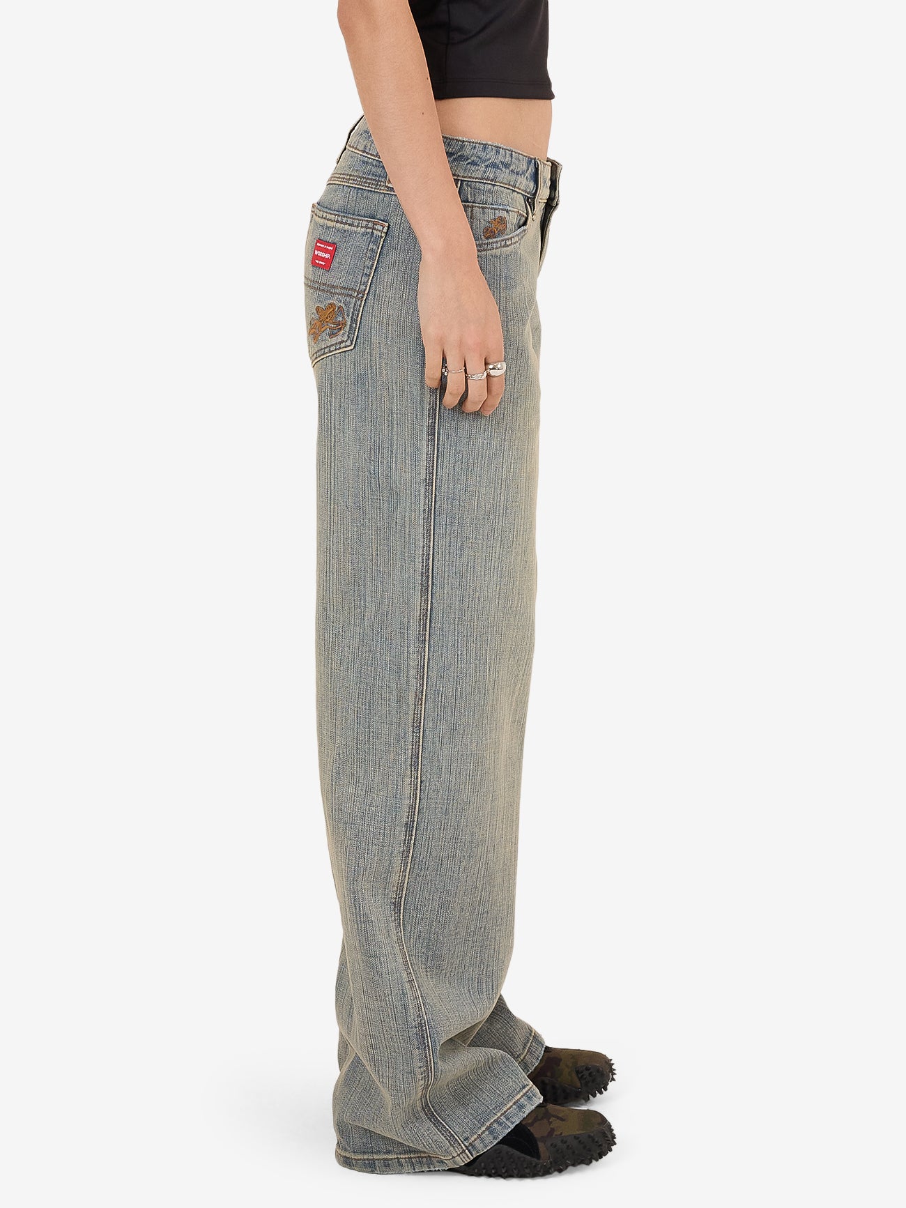 Baggy Low Rider Jean - Dirty Streaky Fade 4