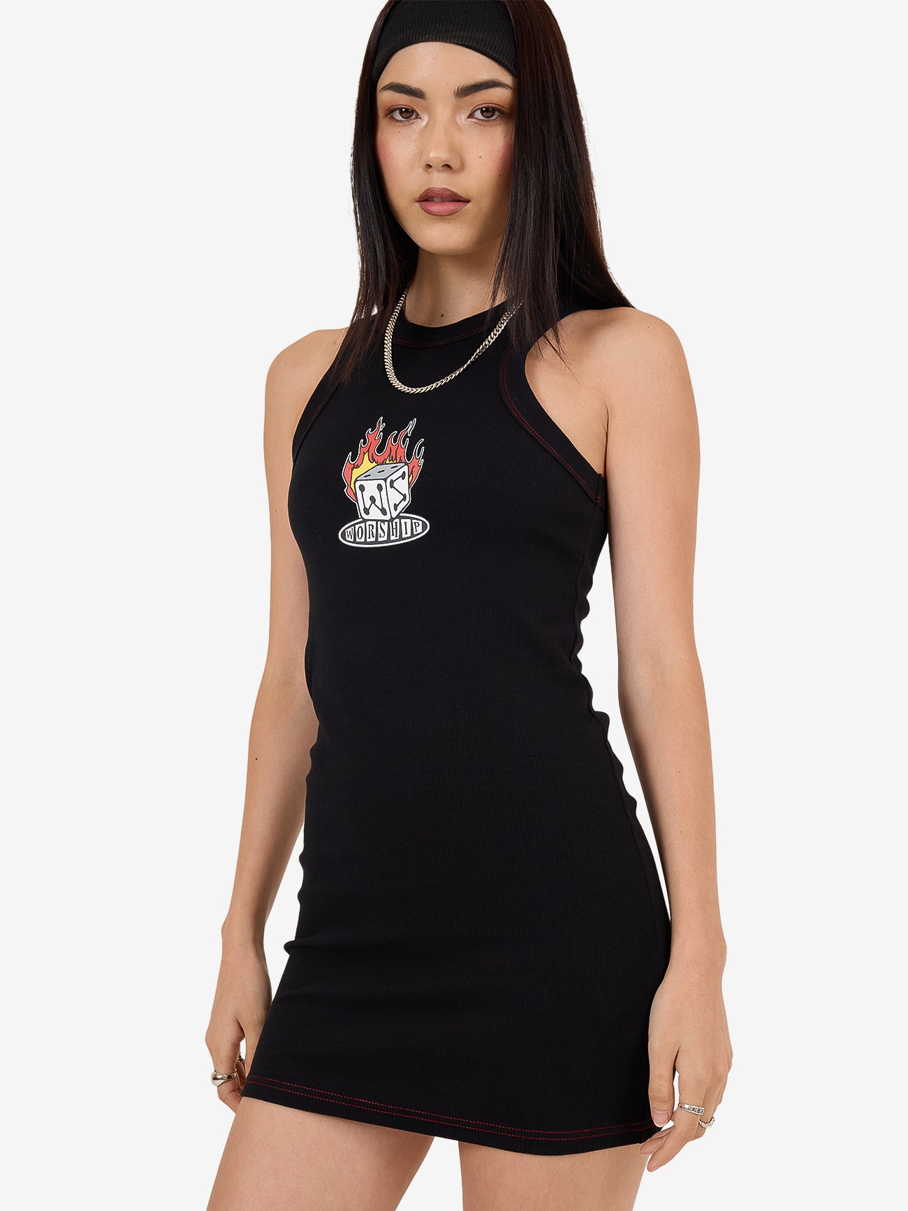 Snake Eyes Slim Fit Tank Mini Dress - Black 4