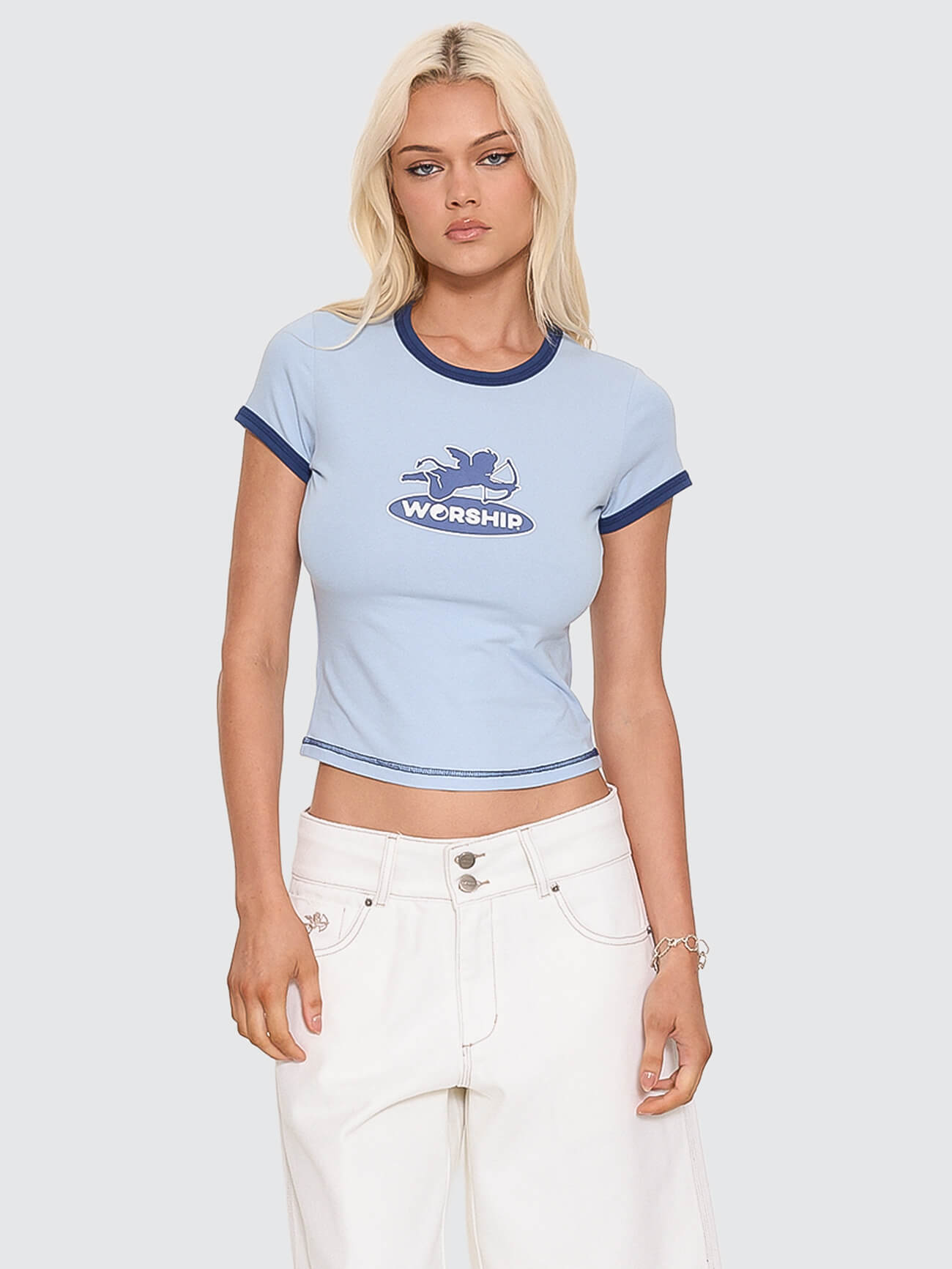 Shadow Cherub Ringer Tee - Dream Blue 4