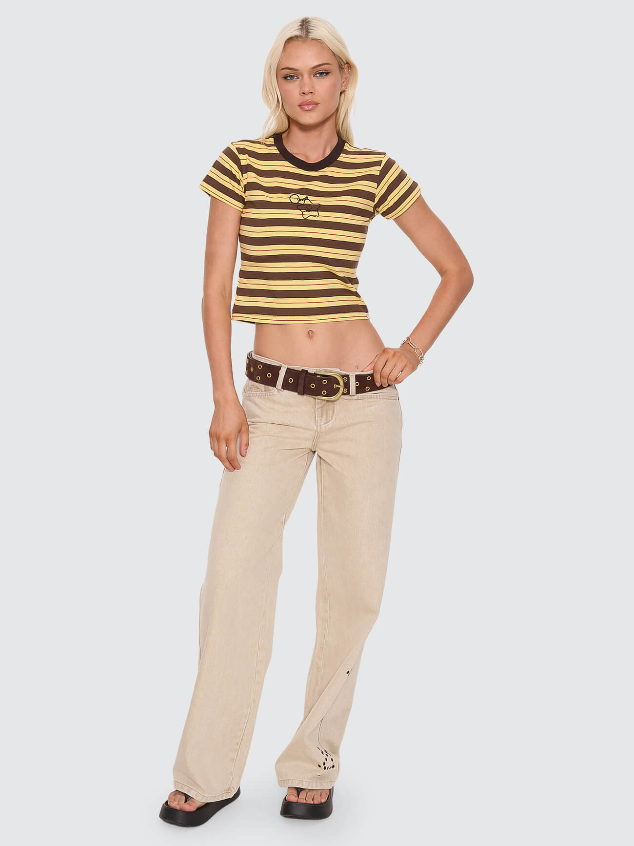 Supernova Stripe Teeny Tee - Good Time Yellow 4