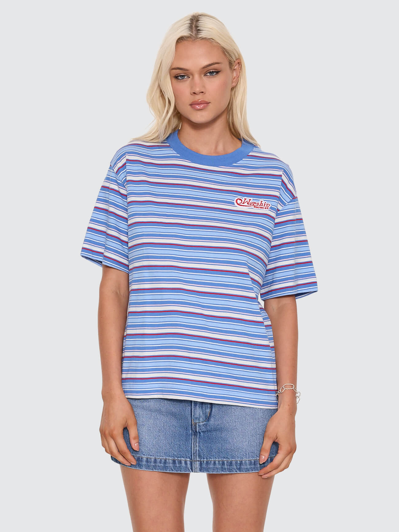Yours Truly Stripe Regular Fit Tee - Sailor Blue 4