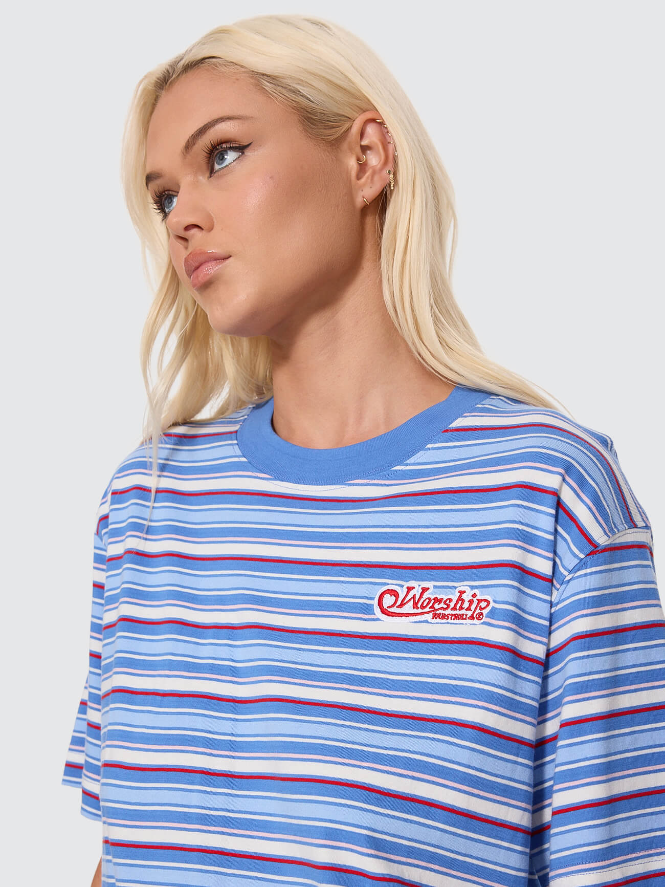 Yours Truly Stripe Regular Fit Tee - Sailor Blue 4