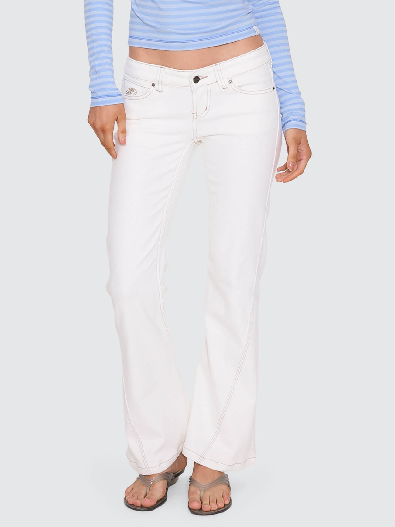 Super Low Flare Jean - Milk White 4