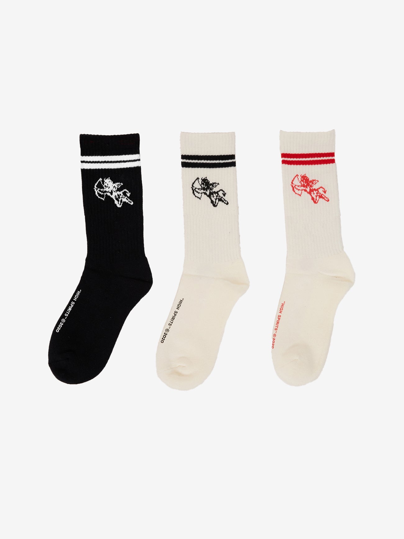 Cherub Sock 3 pack - Bone - Black - Bone One Size