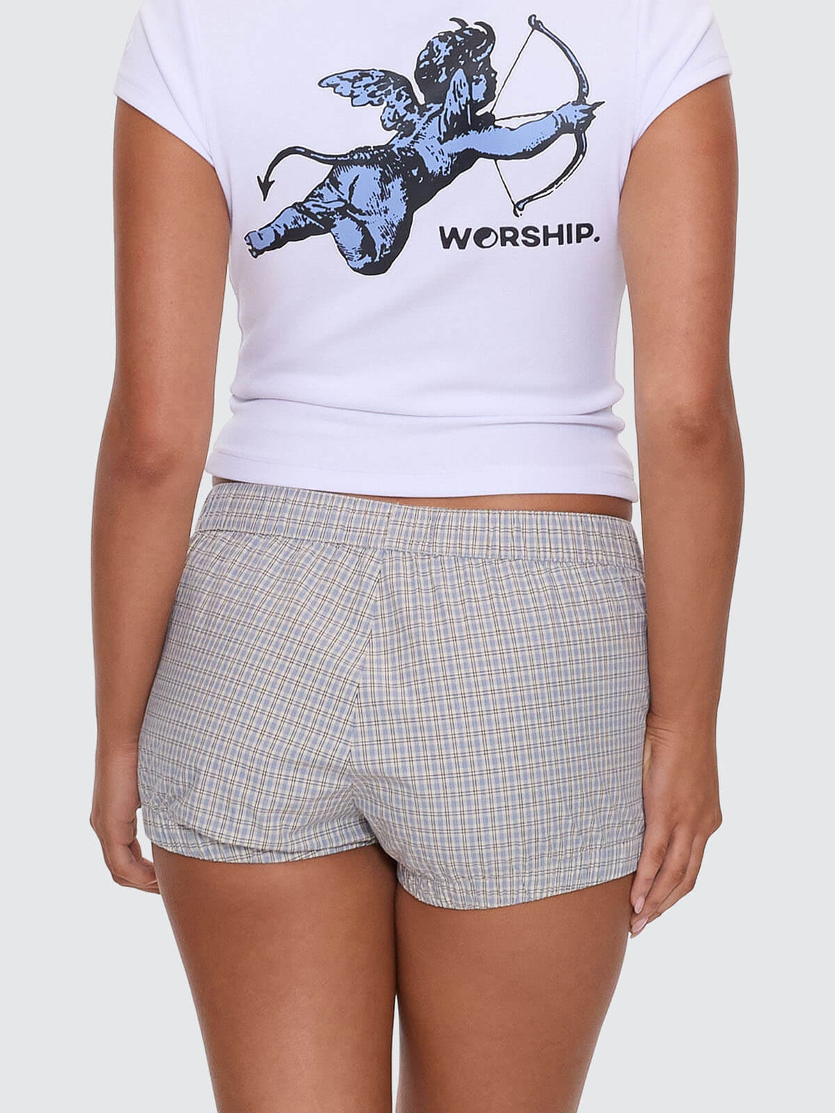 Push Back Ruched Boxer Short - Blue 4