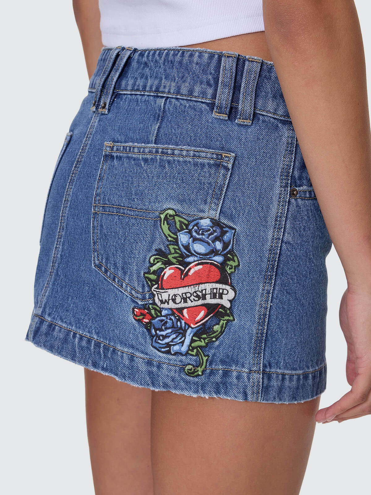 No Ragrets Micro Skirt - Sky High Blue 4