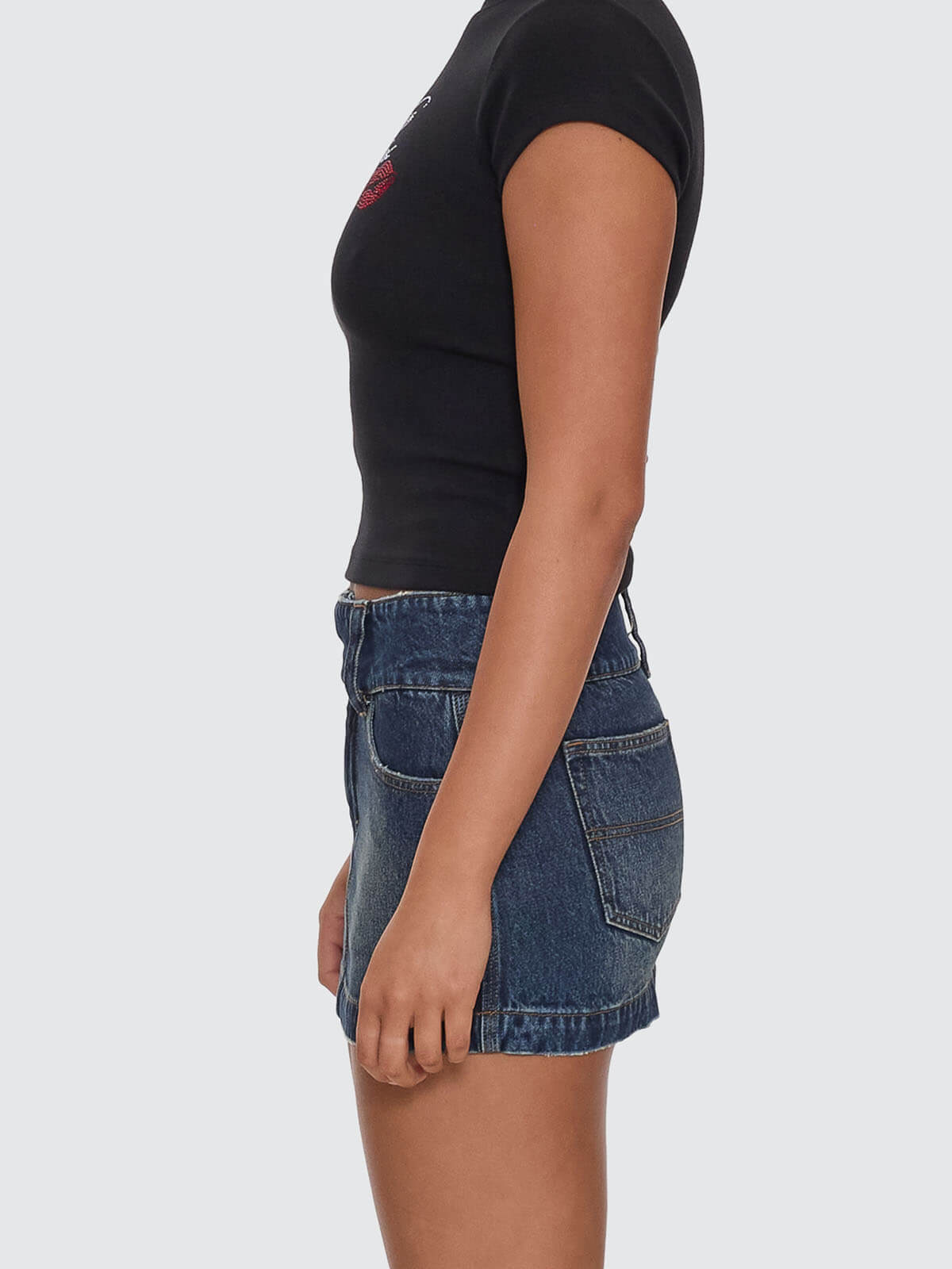 Kiss It Micro Skirt - Dirty Midnight Blue 4