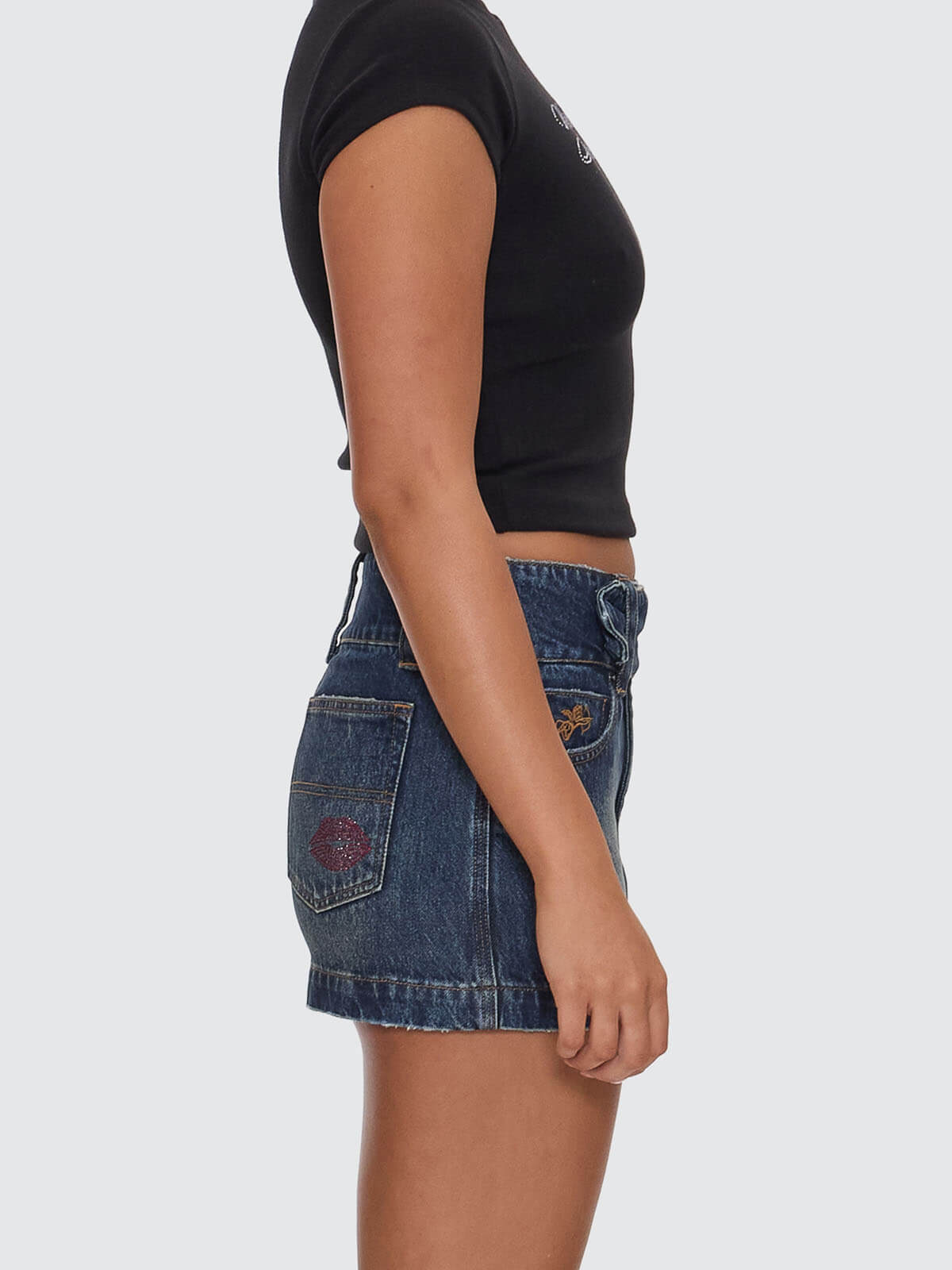 Kiss It Micro Skirt - Dirty Midnight Blue 4