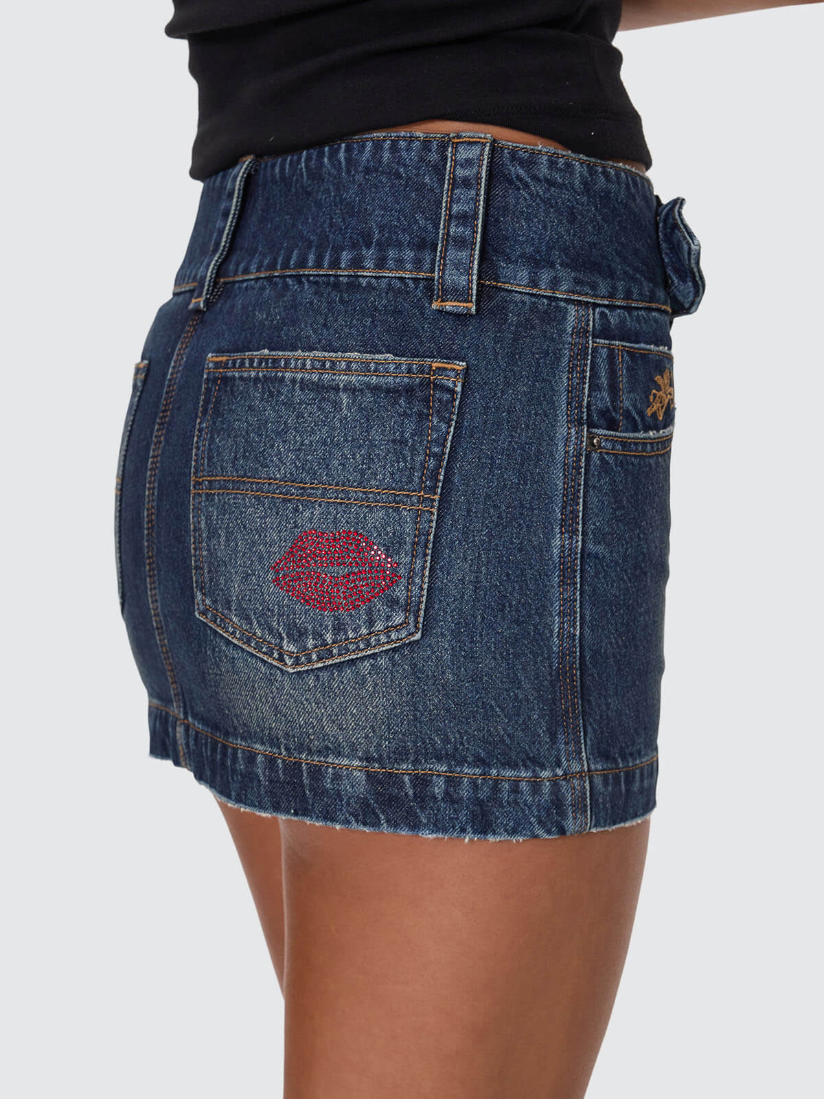 Kiss It Micro Skirt - Dirty Midnight Blue 4