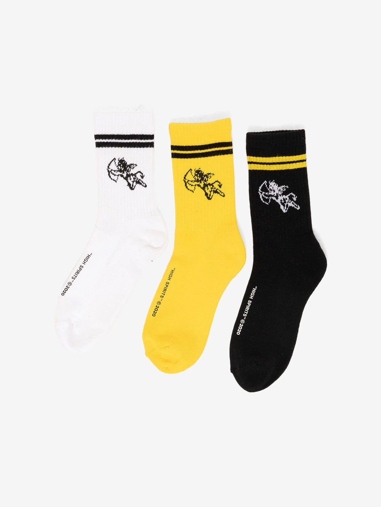 Cherub Socks 3 Pack - Black - Spectre Yellow - White One Size