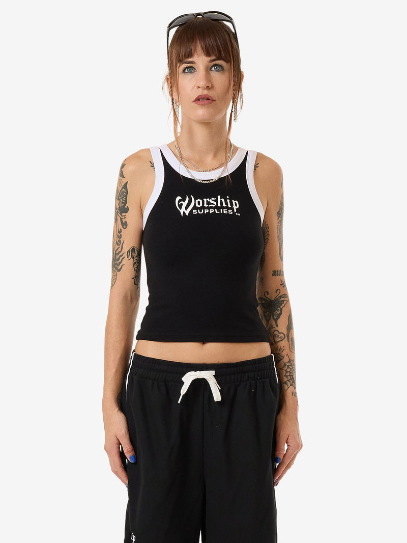 Fever Football Longline Tank - Black