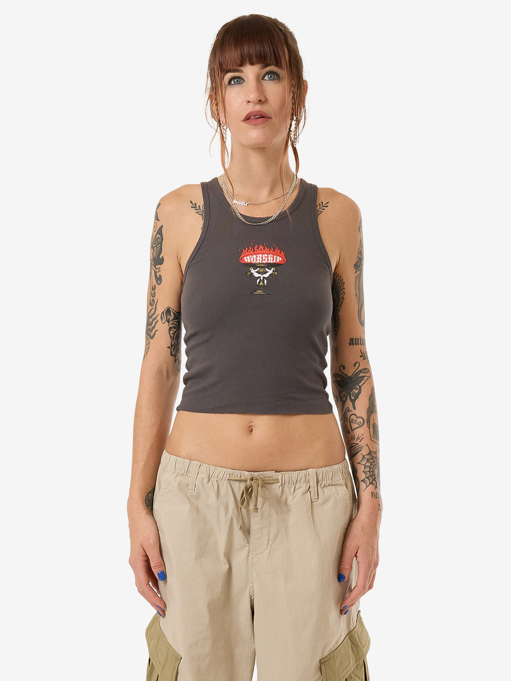 Chalice Racer Tank - Worn Black 4