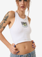 Domination Crop Sport Tank - White 4