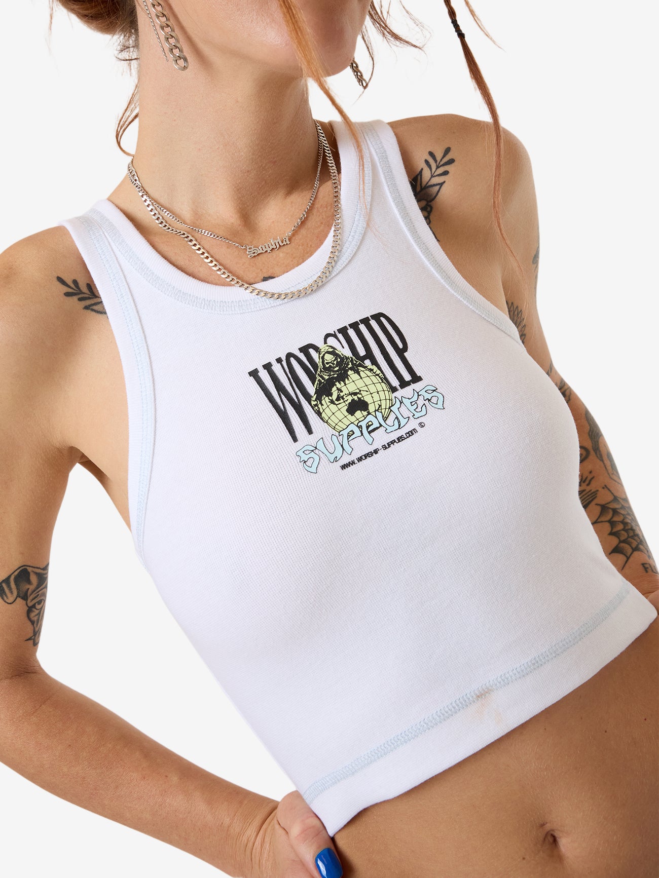 Domination Crop Sport Tank - White 4