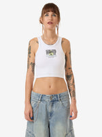 Domination Crop Sport Tank - White 4