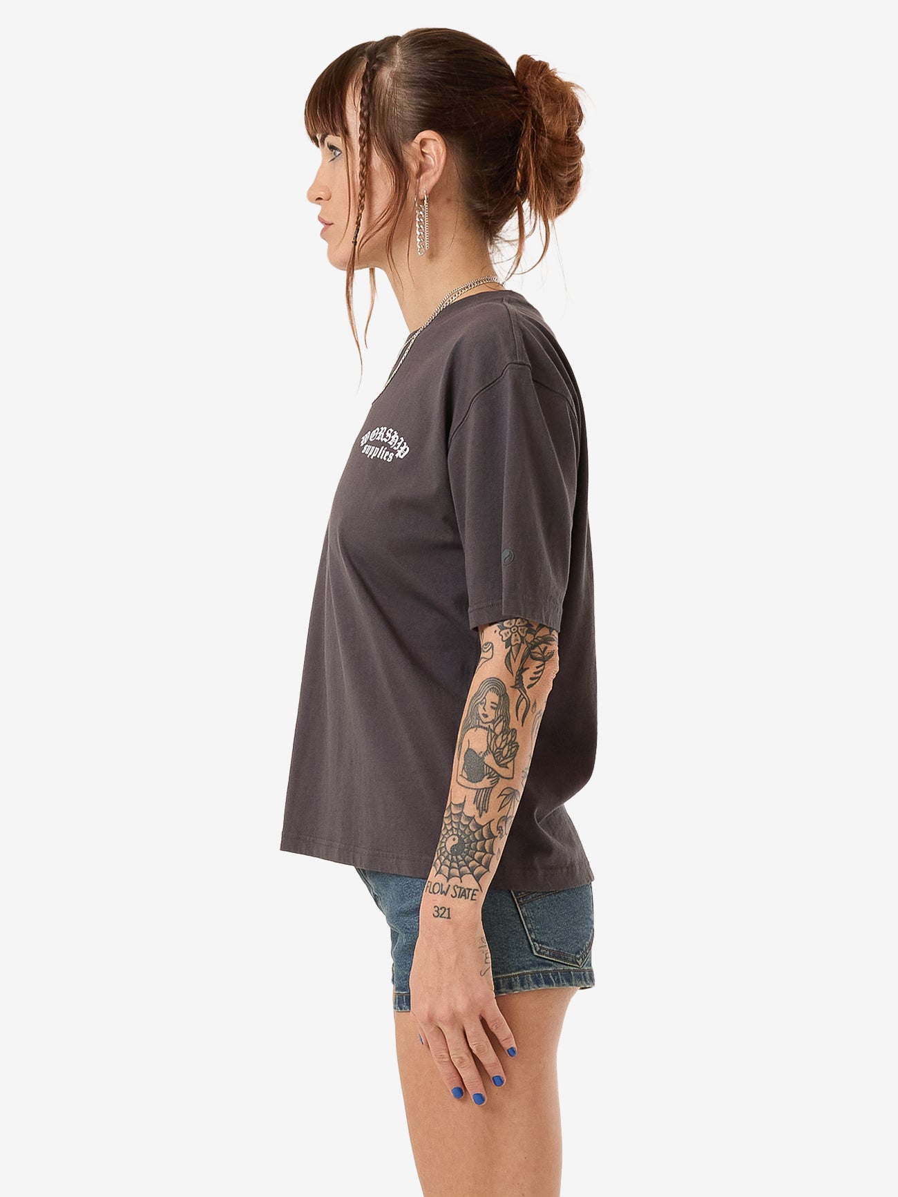 Cherio Regular Fit Tee - Worn Black 4