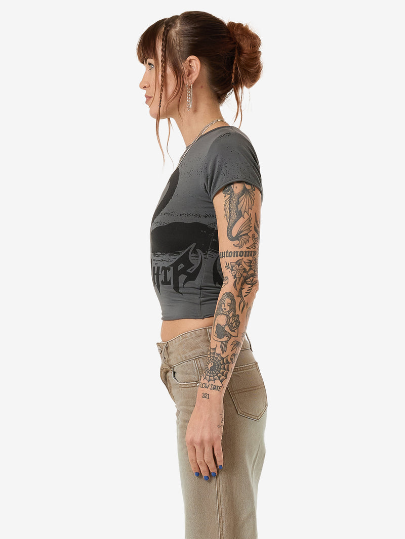 Ugly Duck Cap Sleeve Top - Charcoal 4